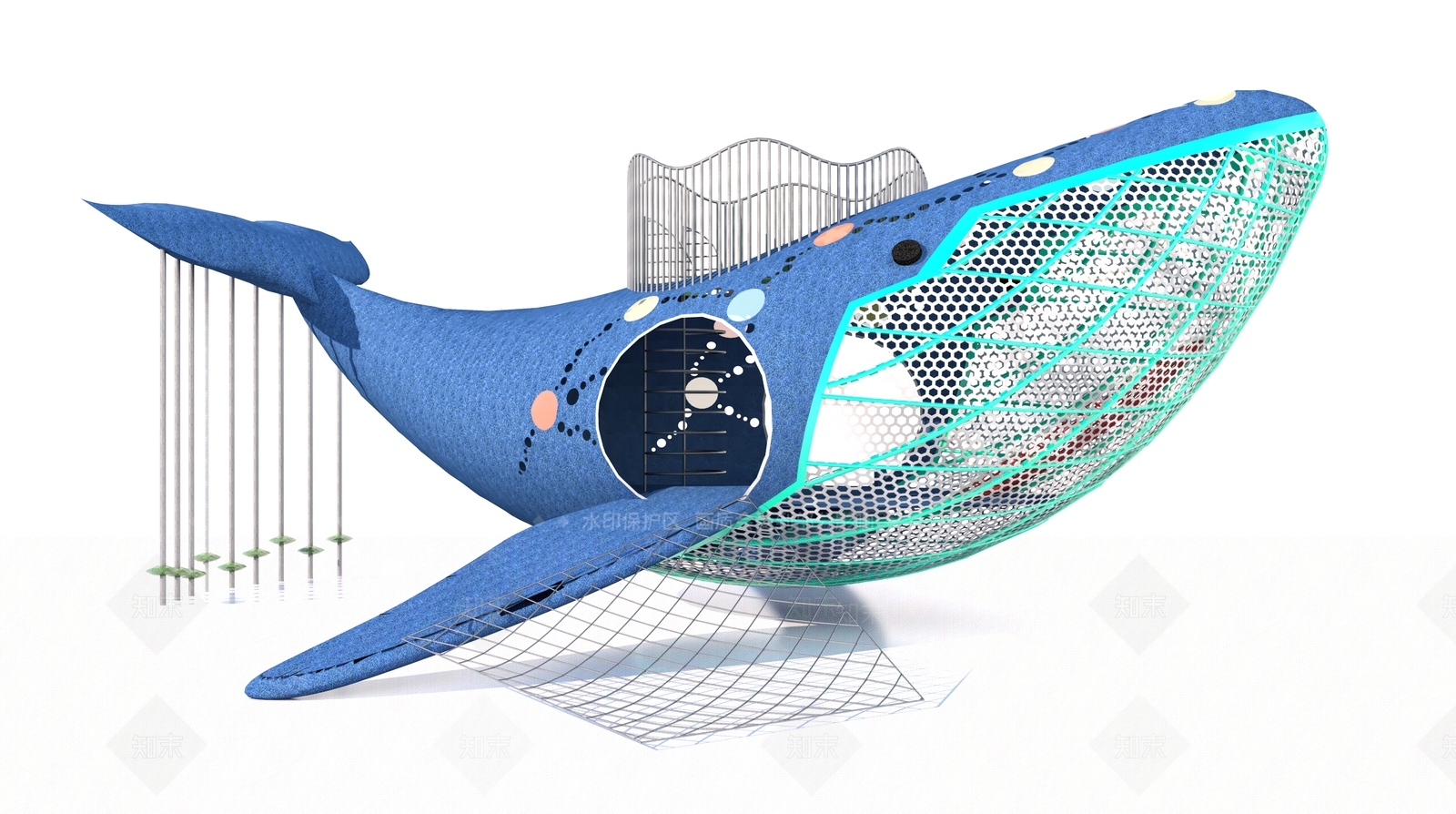 儿童鲸鱼器械游乐设施3D模型下载【ID:1149509263】