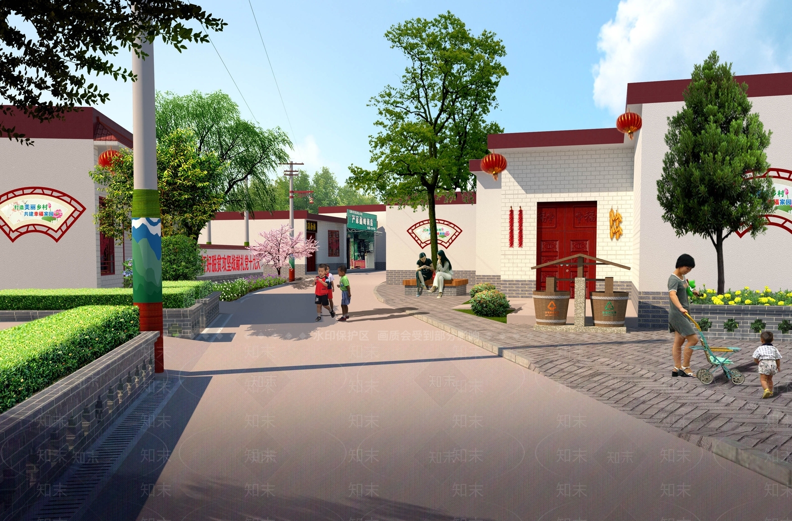 中式乡村民房道路SU模型下载【ID:1149509799】
