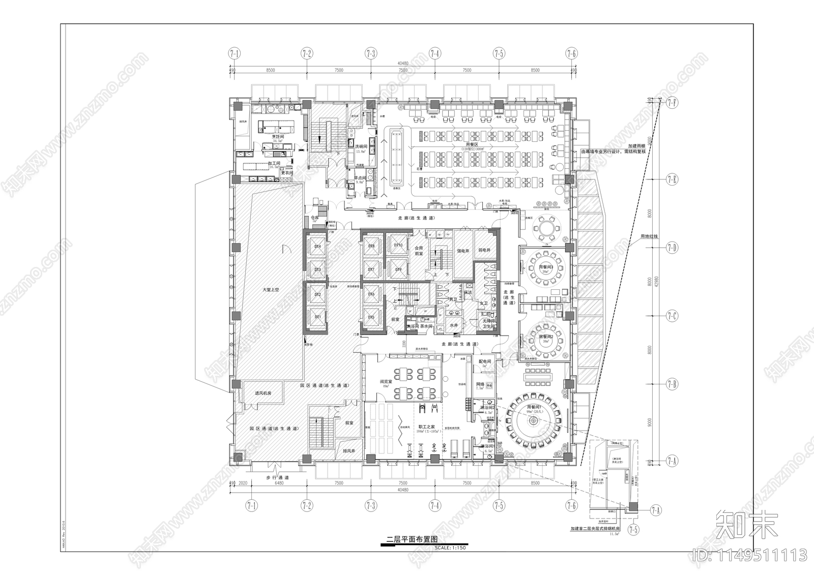 交通银行本部营业用房装修项目cad施工图下载【ID:1149511113】