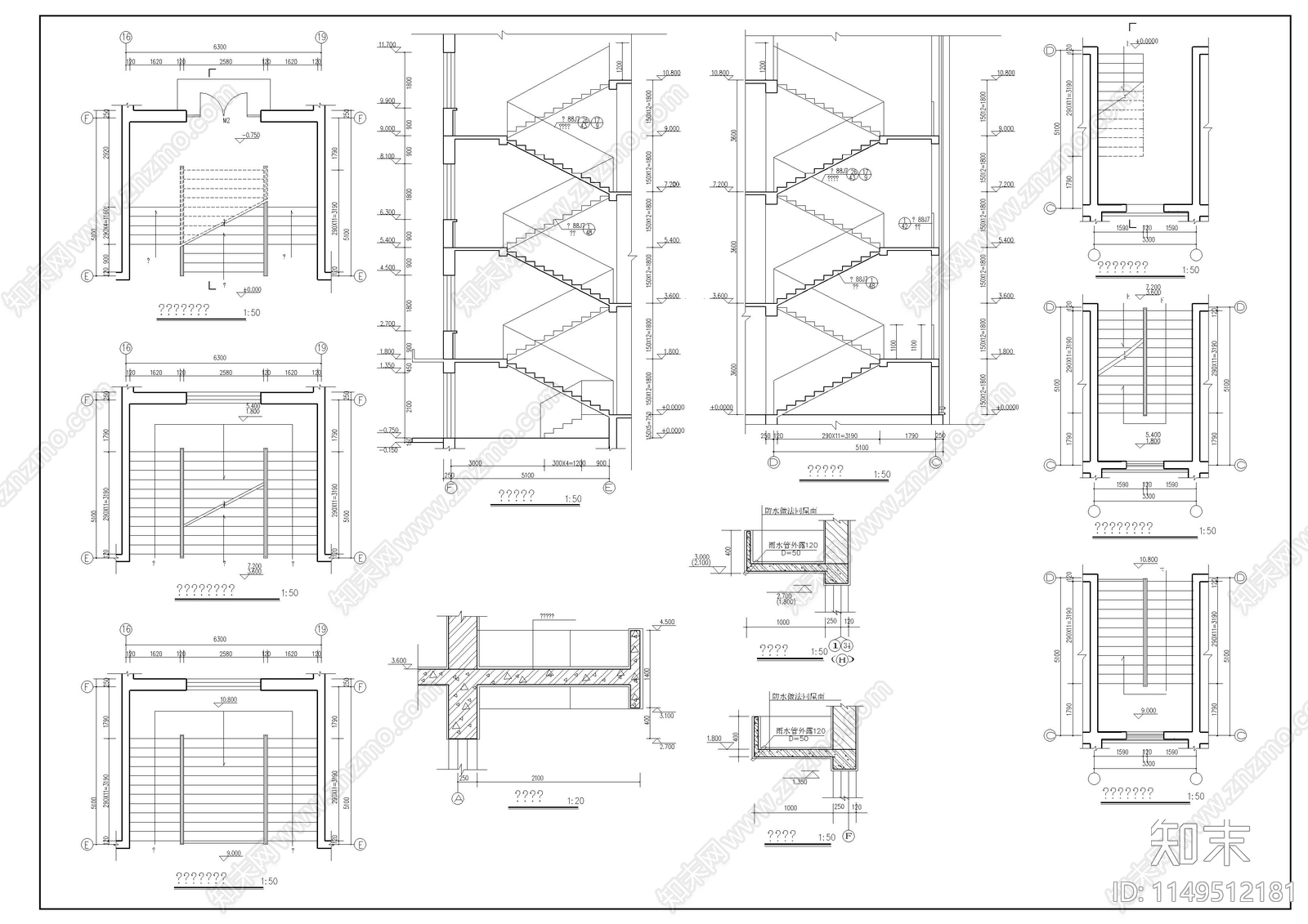 某中学教学楼建筑结构图cad施工图下载【ID:1149512181】