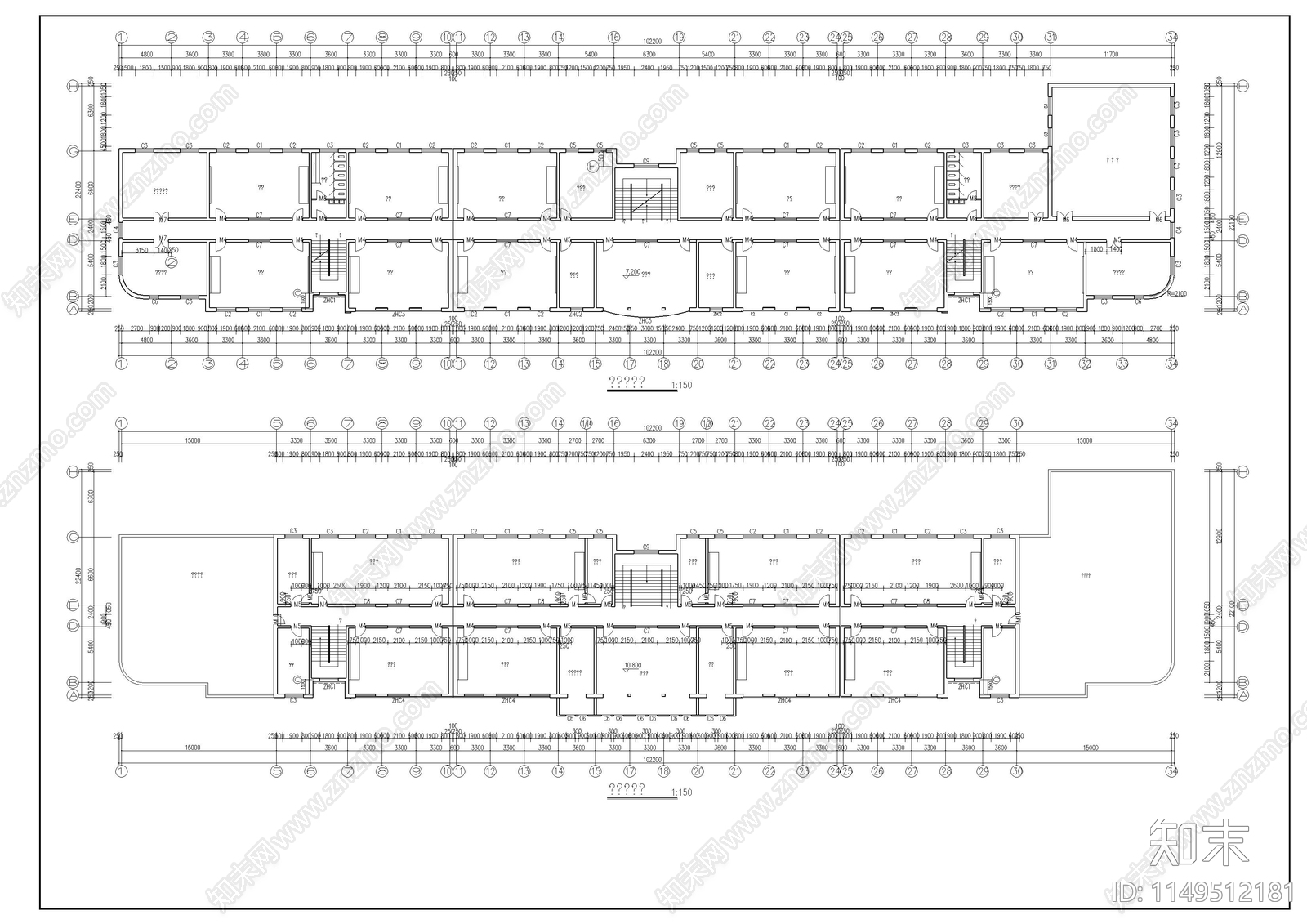 某中学教学楼建筑结构图cad施工图下载【ID:1149512181】