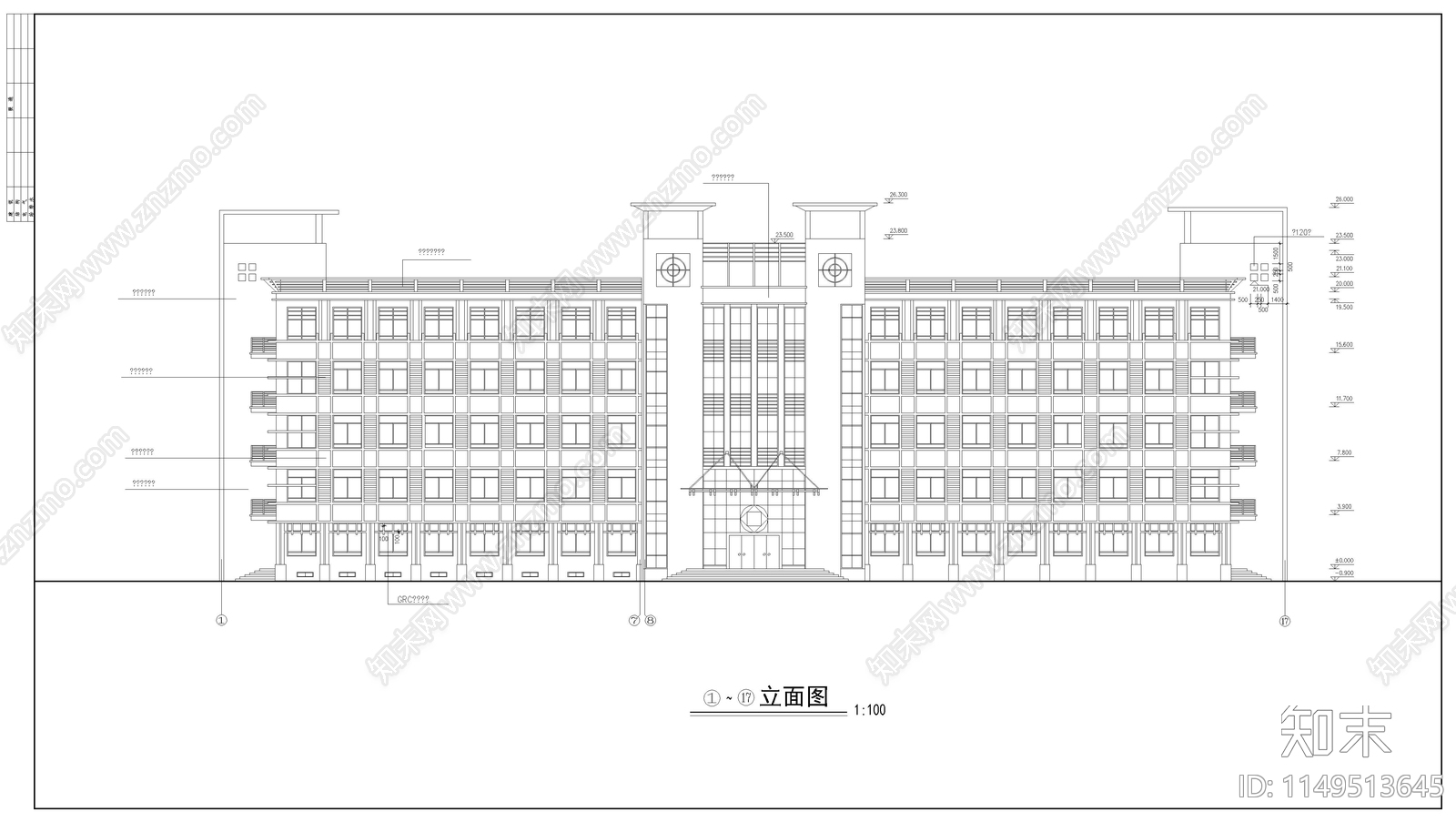 某中学综合实验楼建筑cad施工图下载【ID:1149513645】