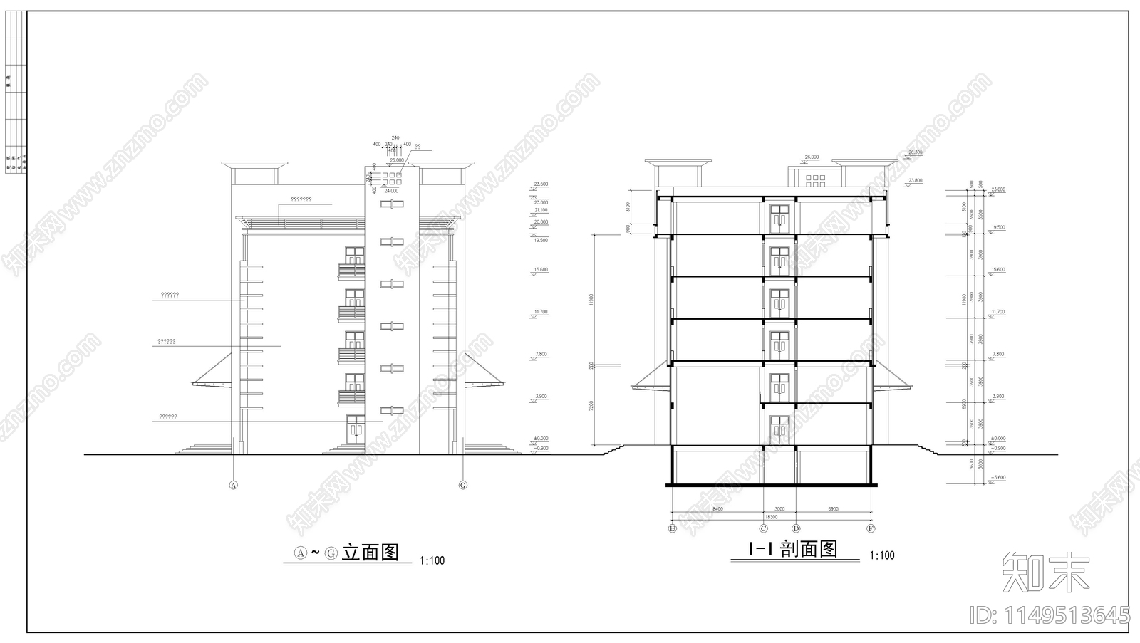 某中学综合实验楼建筑cad施工图下载【ID:1149513645】