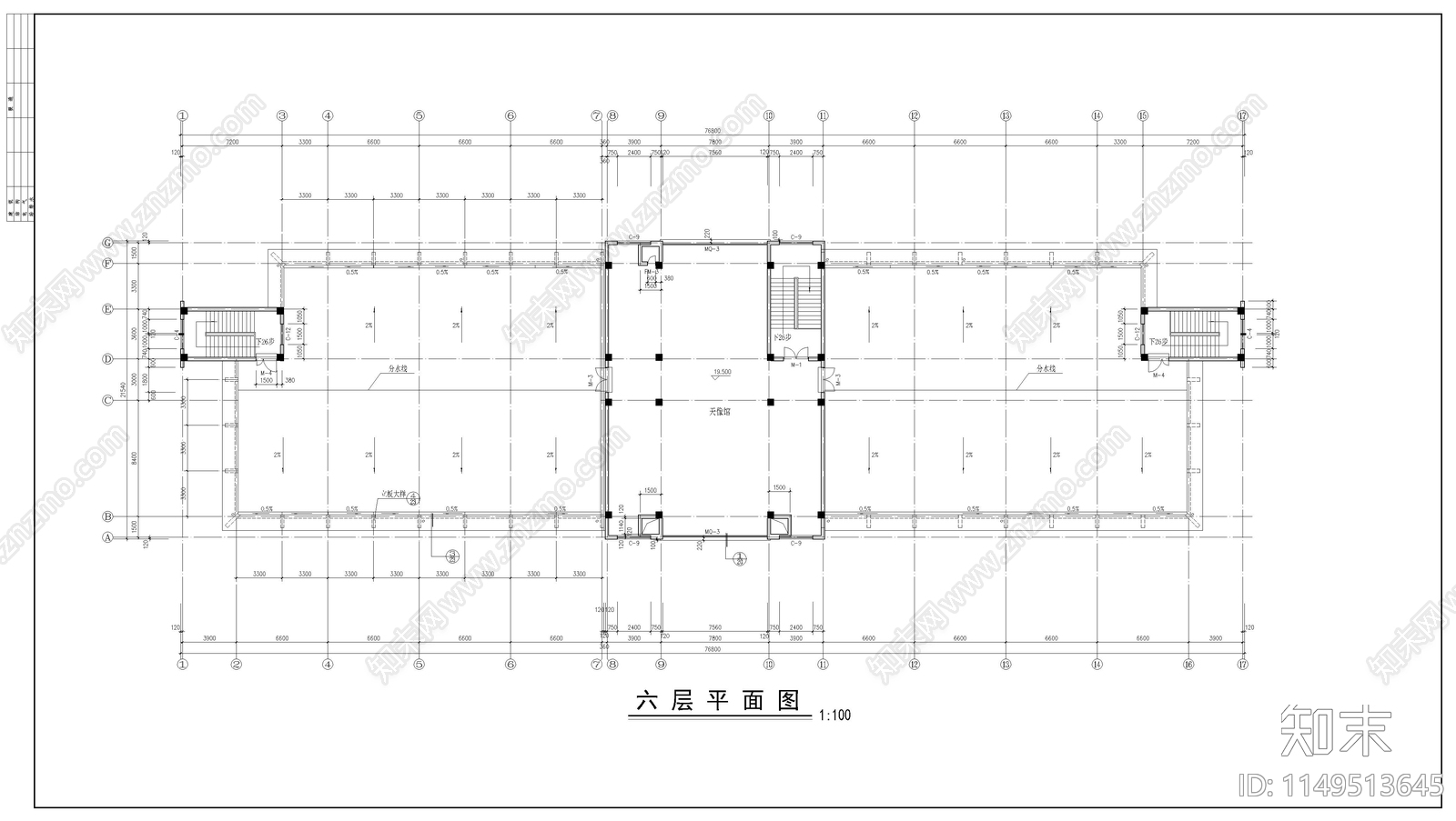 某中学综合实验楼建筑cad施工图下载【ID:1149513645】