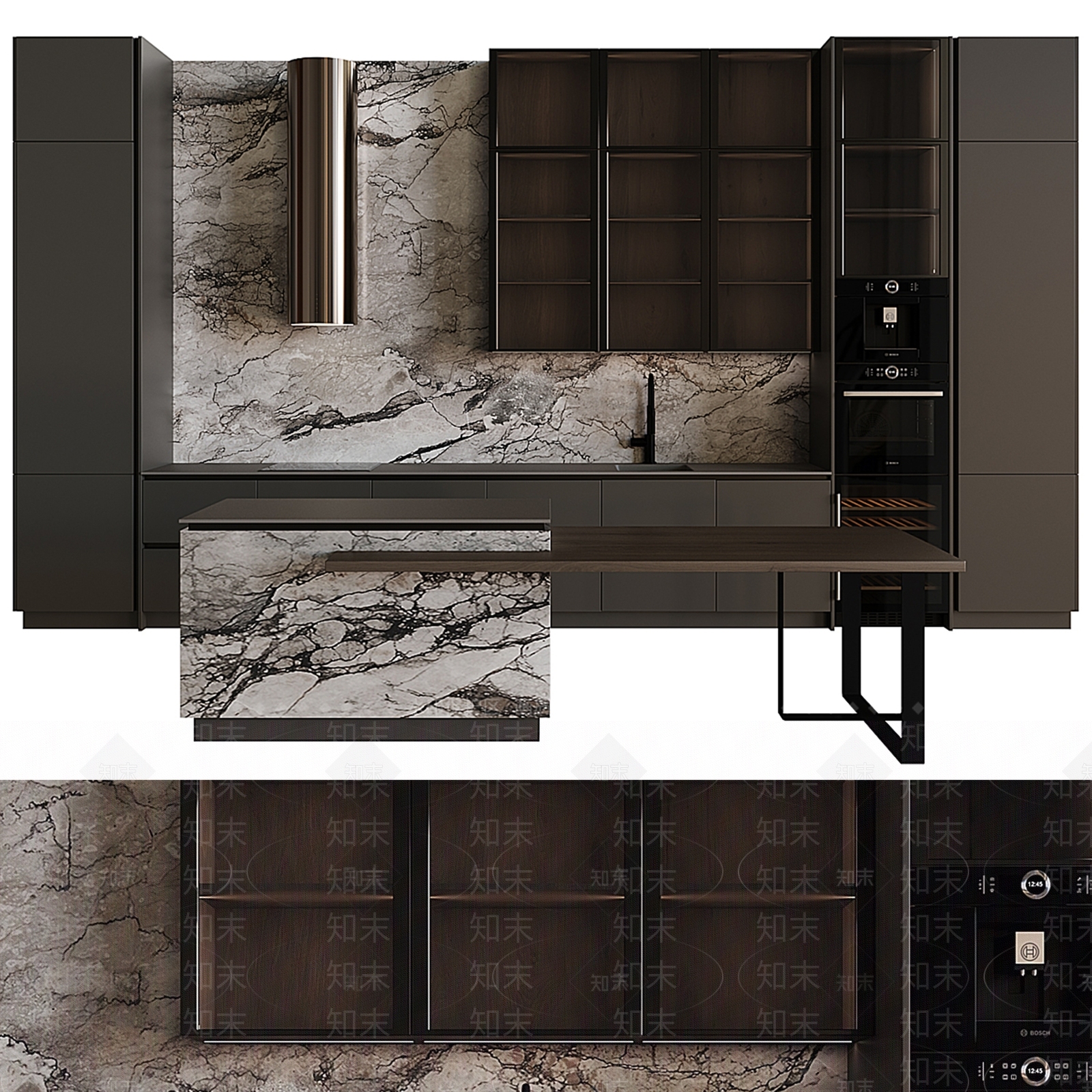 现代厨房橱柜3D模型下载【ID:1149513908】