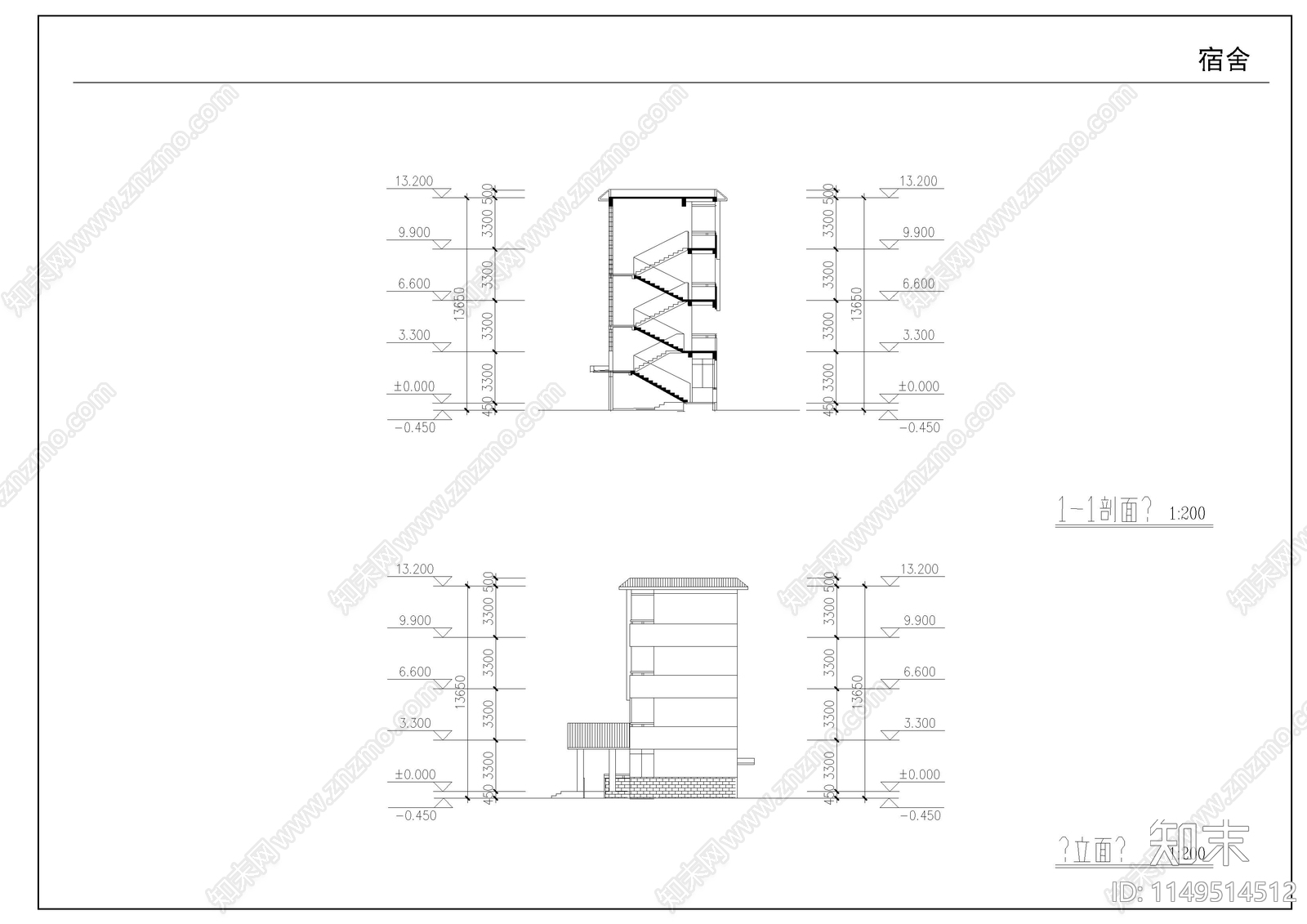农村中学扩建工程cad施工图下载【ID:1149514512】