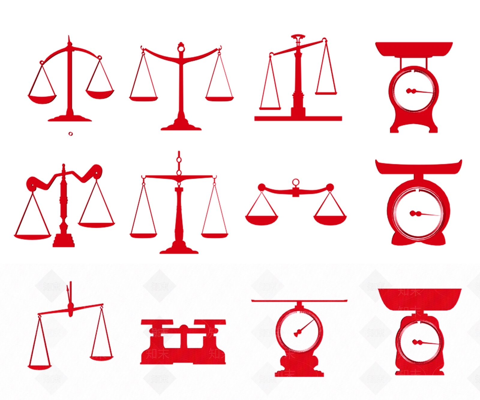 现代天平图标墙饰剪影SU模型下载【ID:1149514953】