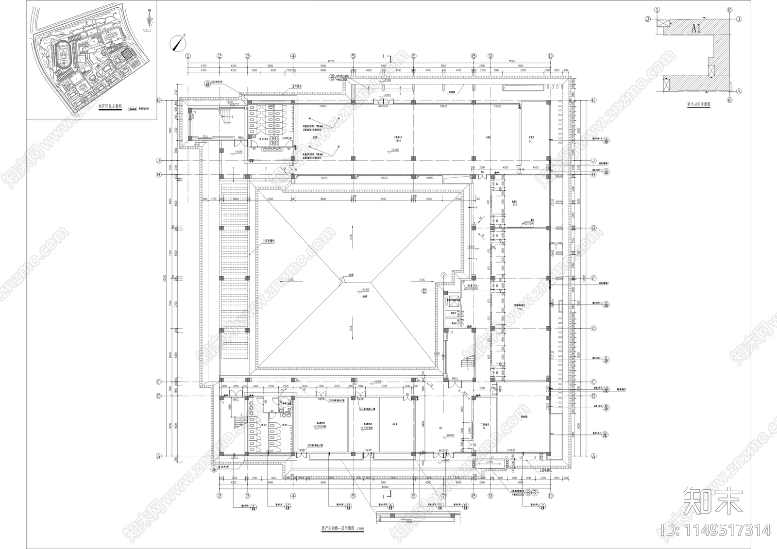 土地房产管理职业学校迁建工程cad施工图下载【ID:1149517314】