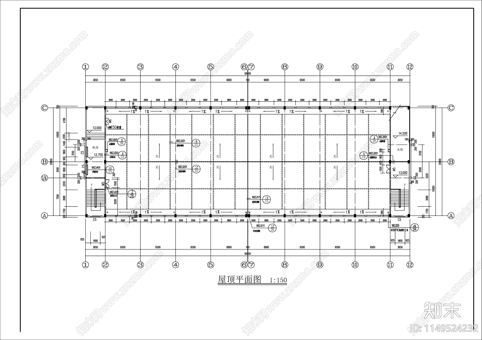 某厂房建筑cad施工图下载【ID:1149524232】