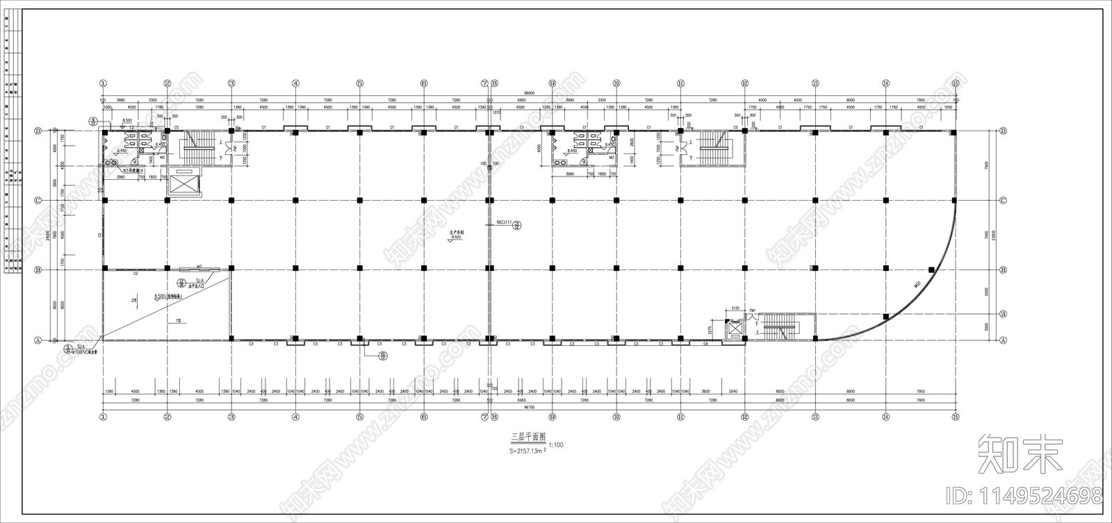 某电子厂建筑cad施工图下载【ID:1149524698】