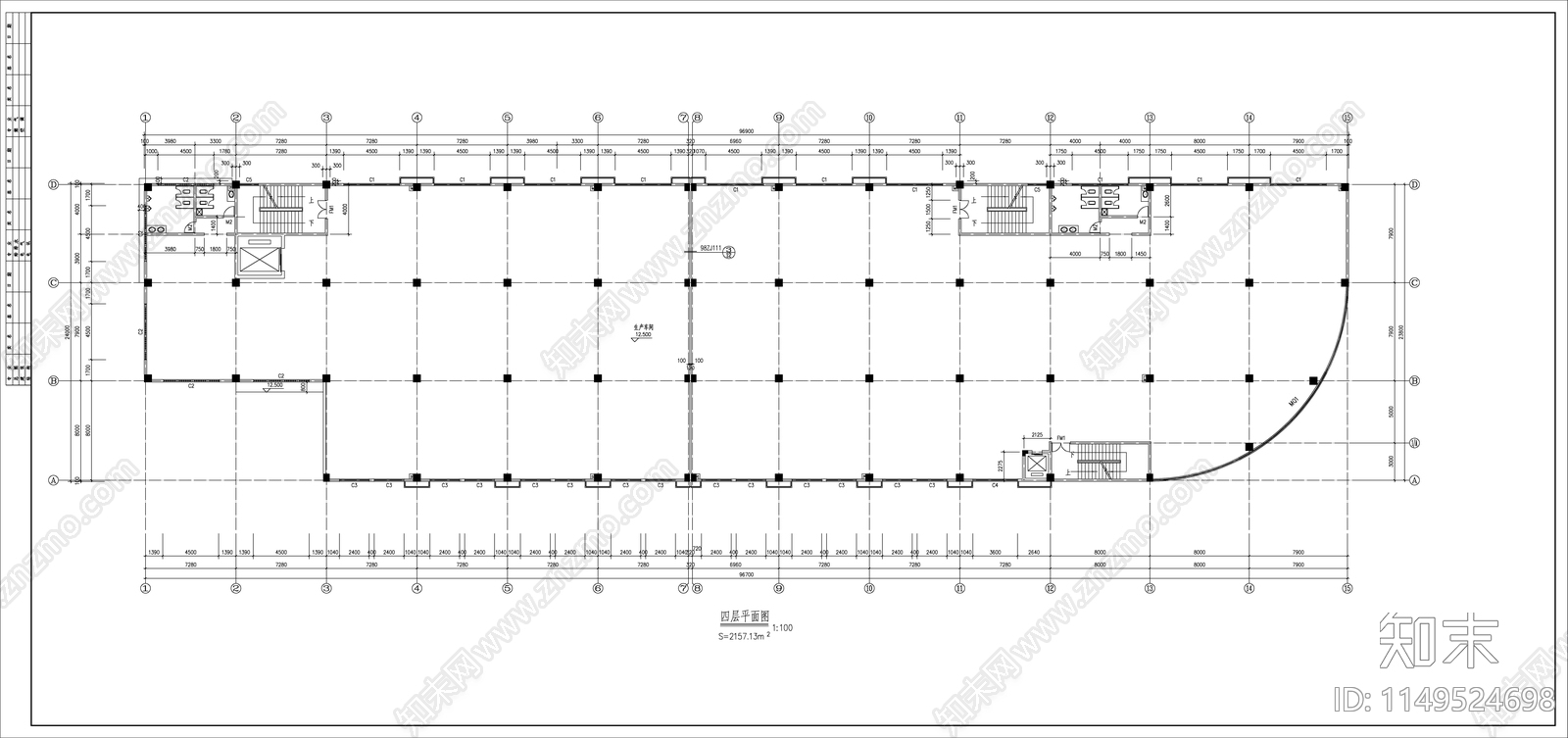 某电子厂建筑cad施工图下载【ID:1149524698】