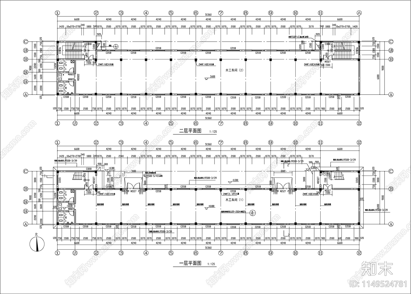 某公司厂房建筑cad施工图下载【ID:1149524781】