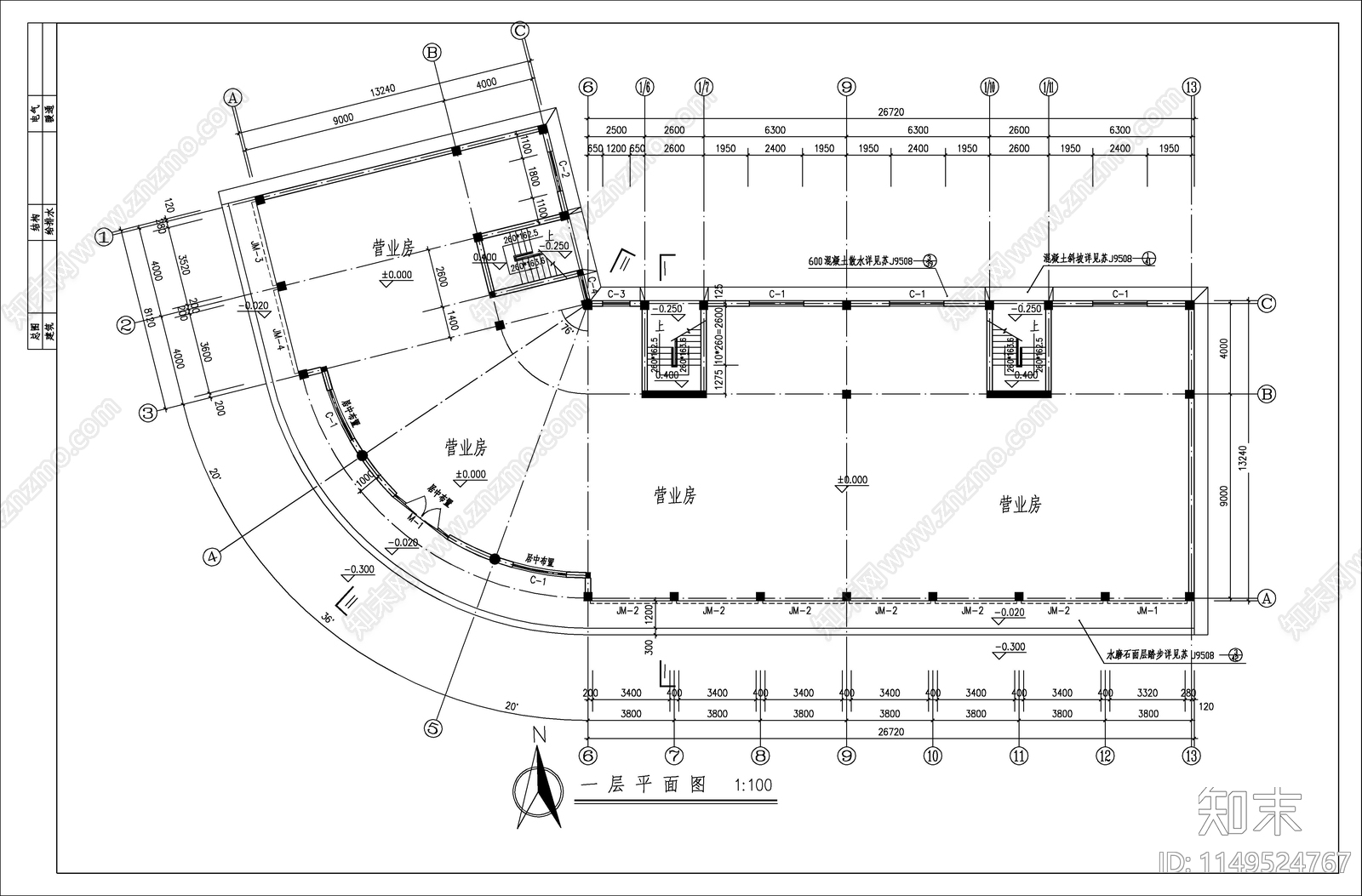 某金属制品厂宿舍建筑cad施工图下载【ID:1149524767】