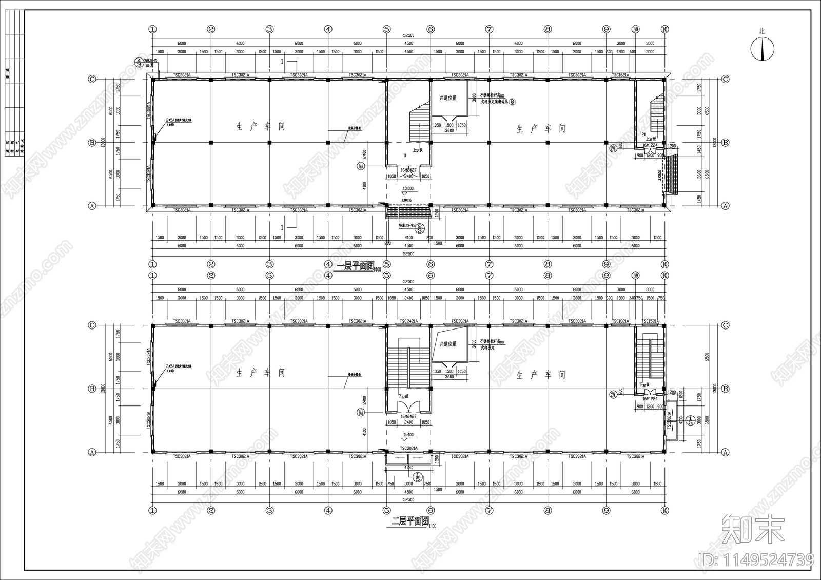 某塑料厂房建筑cad施工图下载【ID:1149524739】