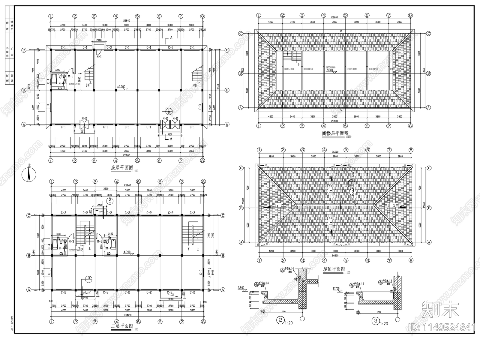 欧式小厂房建筑施工图cad施工图下载【ID:1149524841】