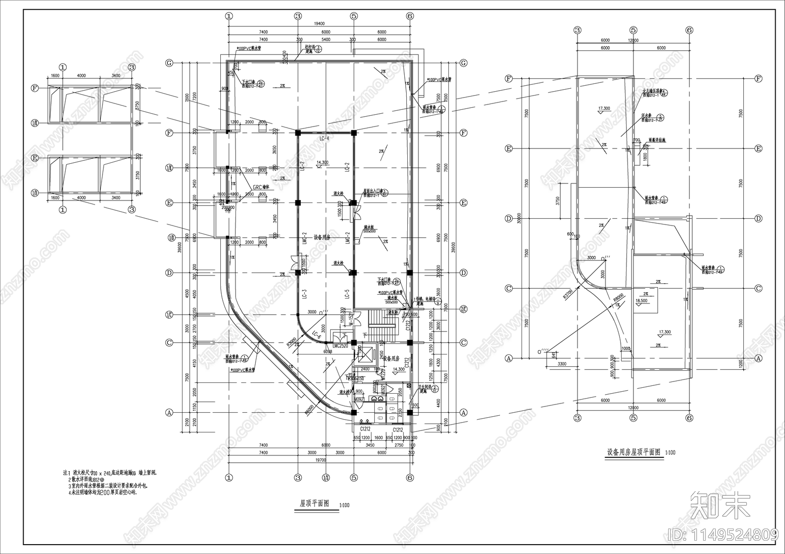 农贸市场建筑施工图cad施工图下载【ID:1149524809】