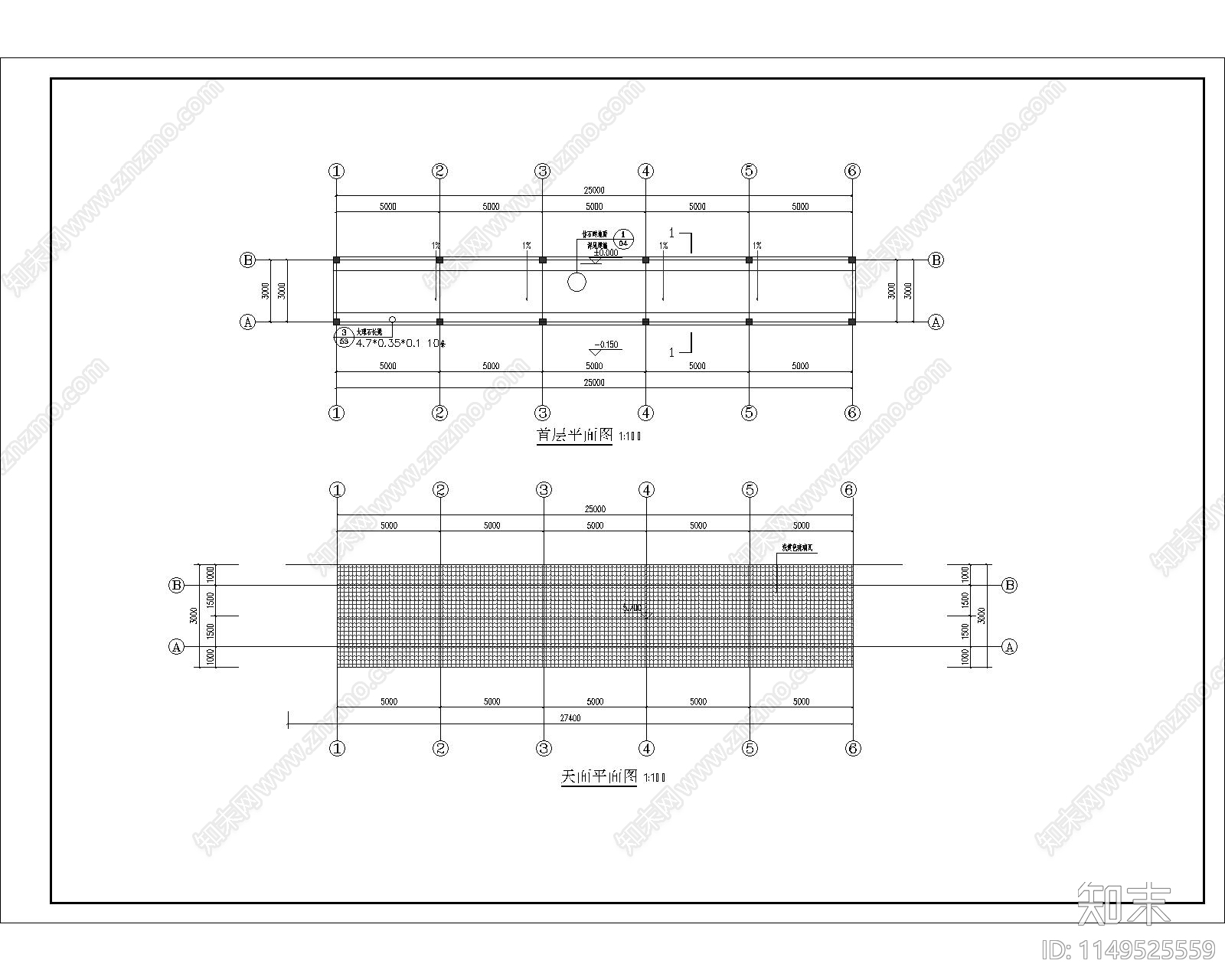 文化长廊大样图cad施工图下载【ID:1149525559】