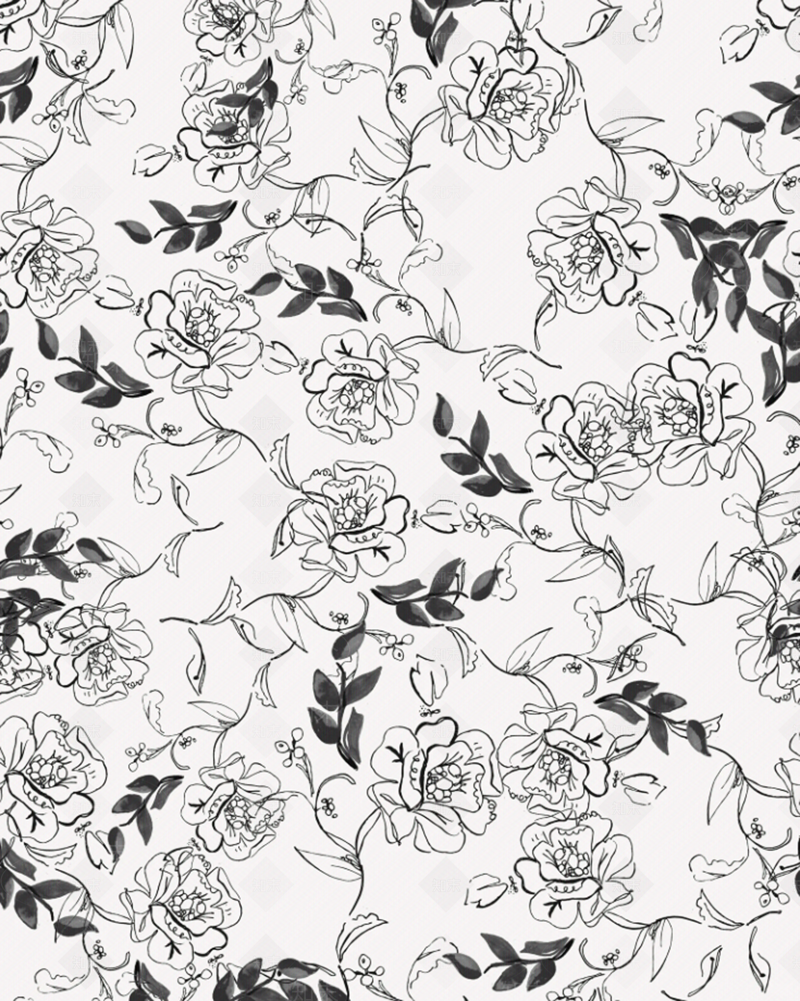 复古植物花卉壁纸壁画贴图下载【ID:1149526769】