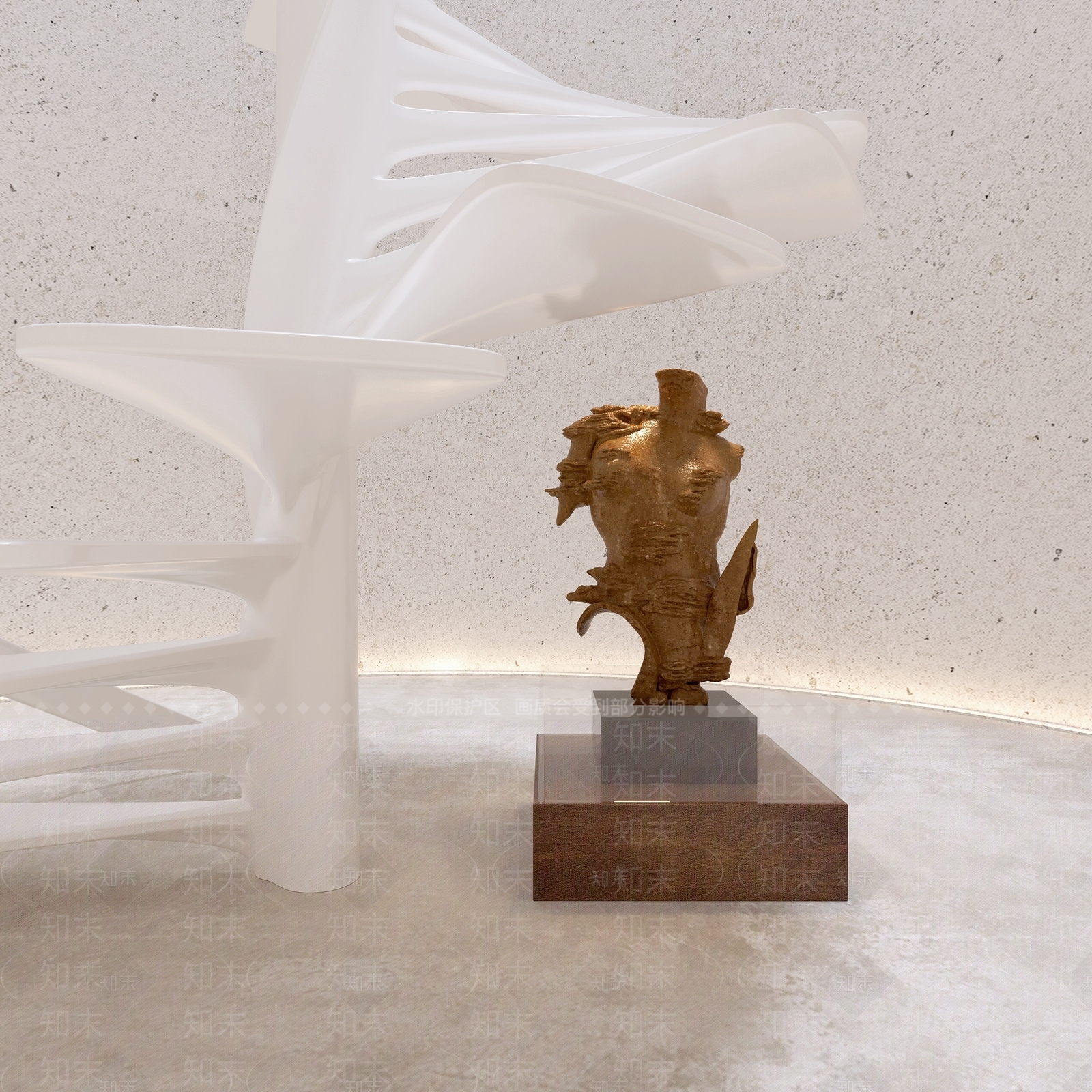 现代抽象人像雕塑摆件3D模型下载【ID:1149533876】