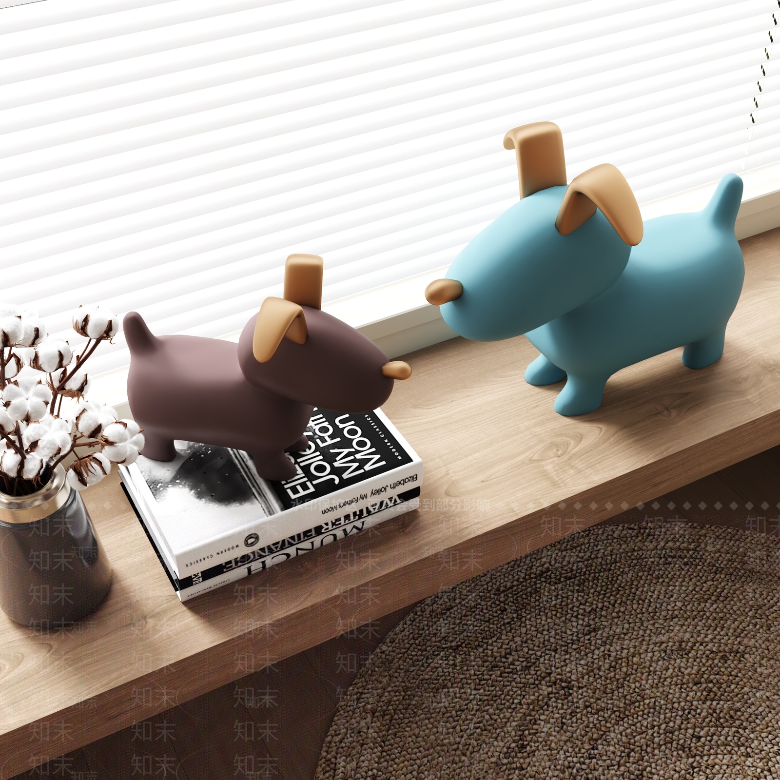 现代小狗雕塑摆件3D模型下载【ID:1149545202】