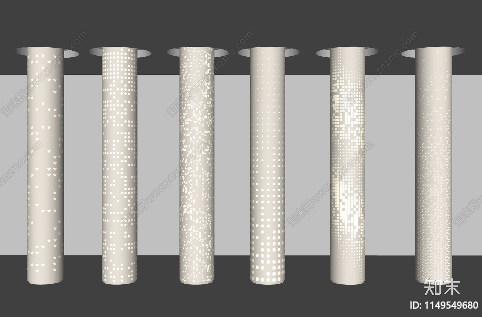 现代镂空圆柱子SU模型下载【ID:1149549680】