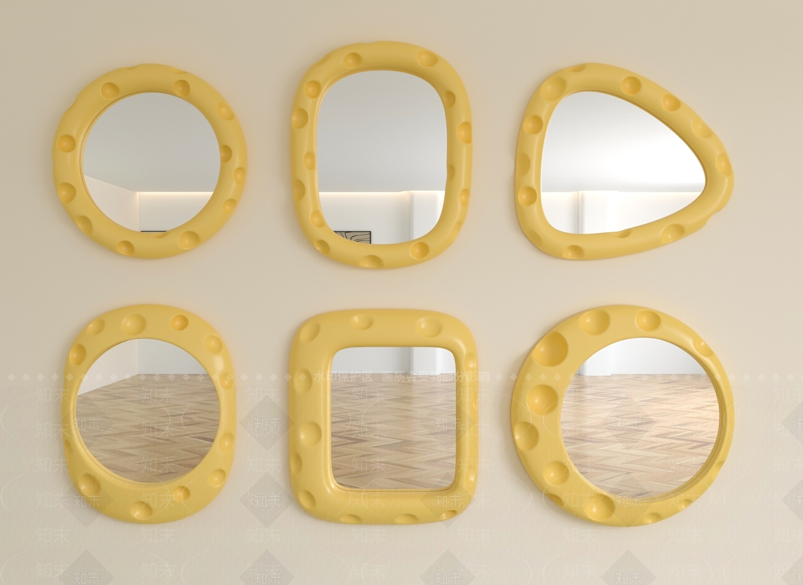 现代奶酪装饰镜3D模型下载【ID:1149552398】