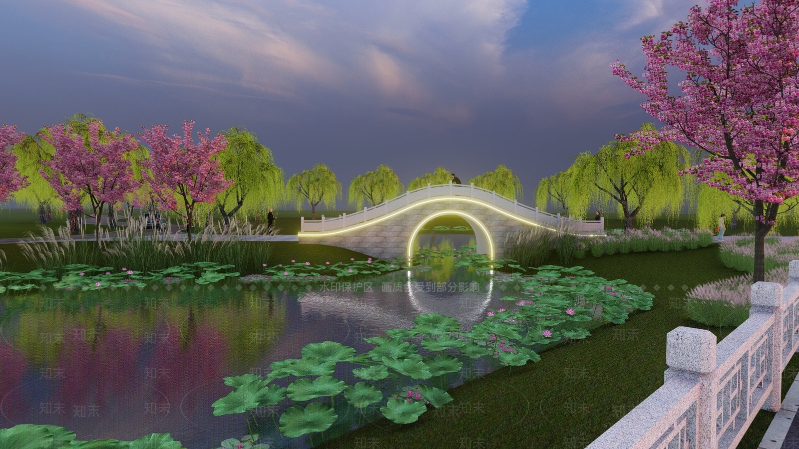 中式石拱桥SU模型下载【ID:1149556475】