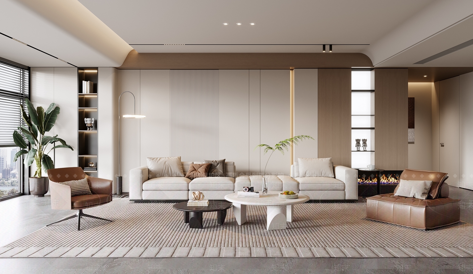 现代家居客厅3D模型下载【ID:1149556842】_知末3d模型网