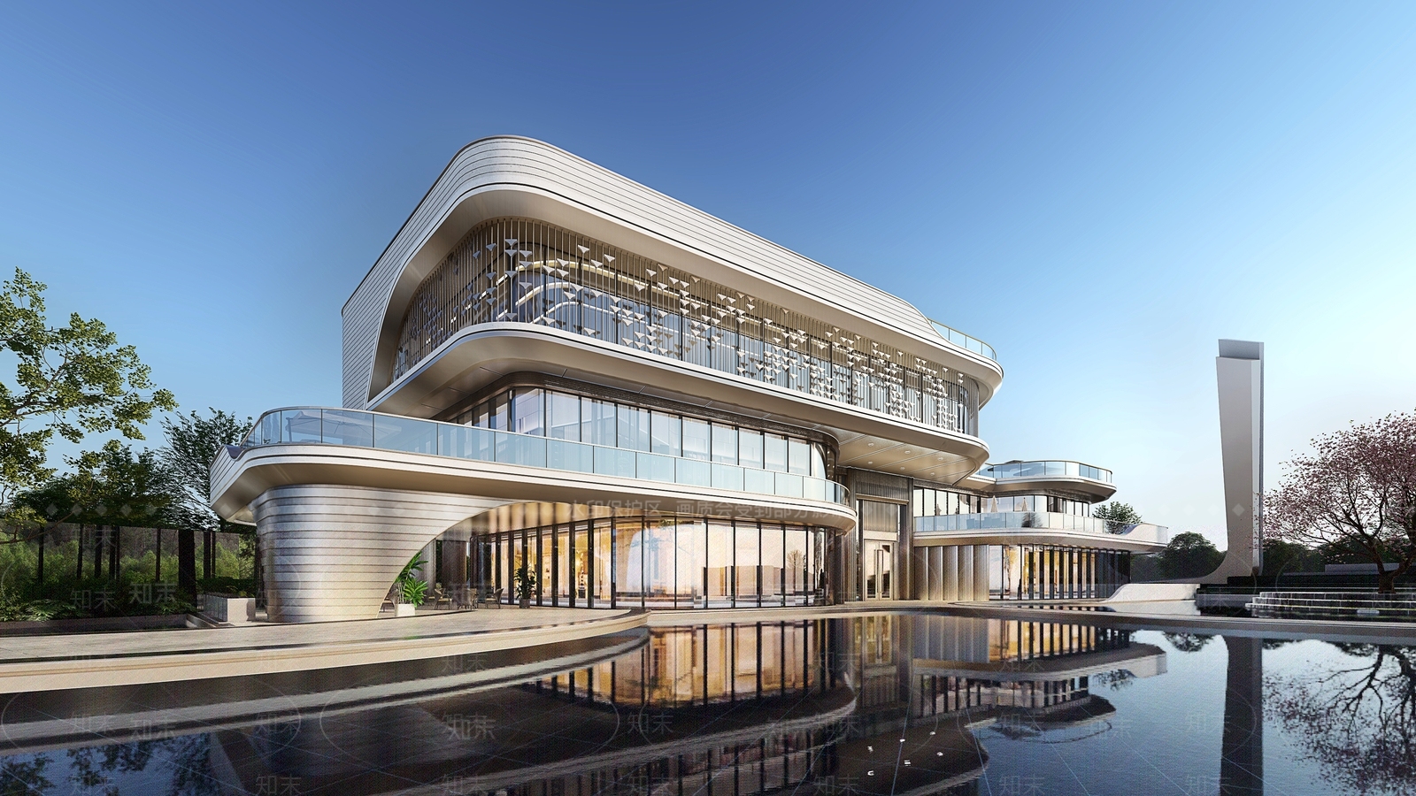 现代售楼处建筑SU模型下载【ID:1149560065】