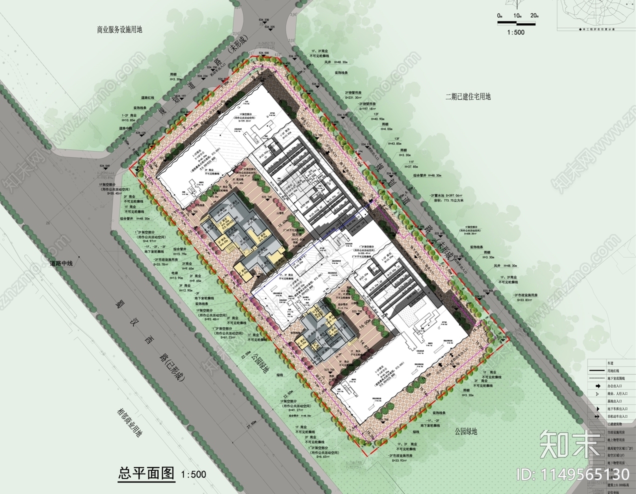 商业办公楼建筑cad施工图下载【ID:1149565130】