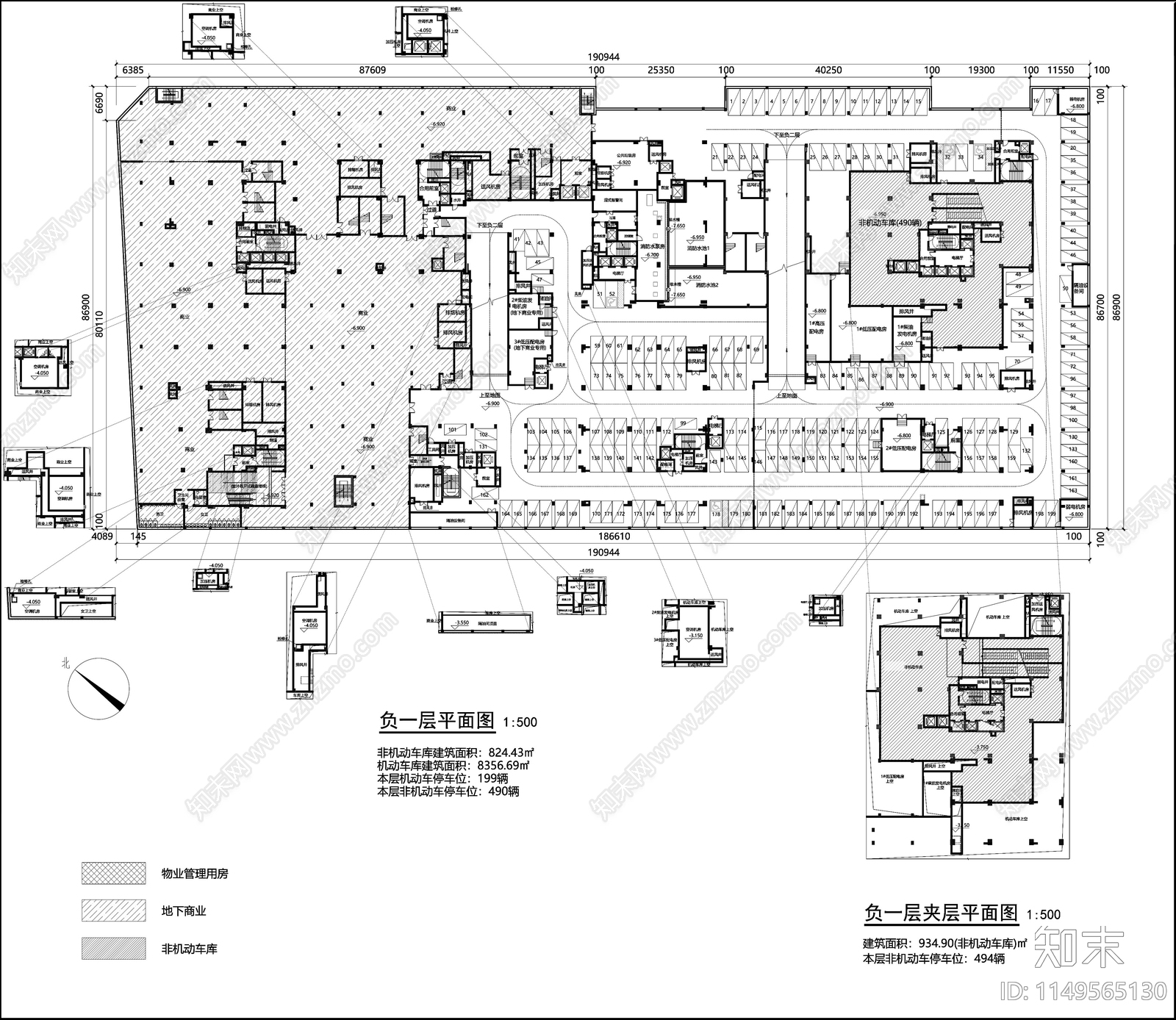 商业办公楼建筑cad施工图下载【ID:1149565130】