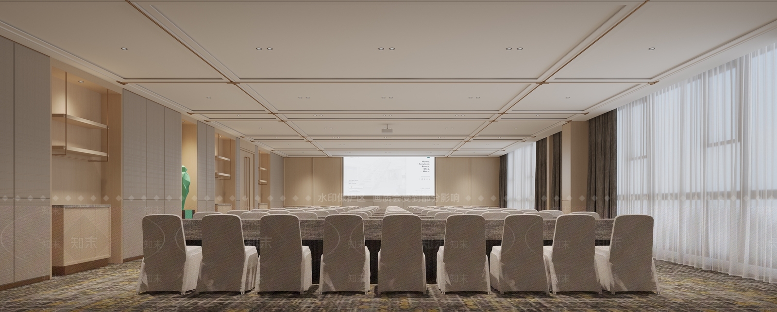 现代酒店会议室3D模型下载【ID:1149565676】