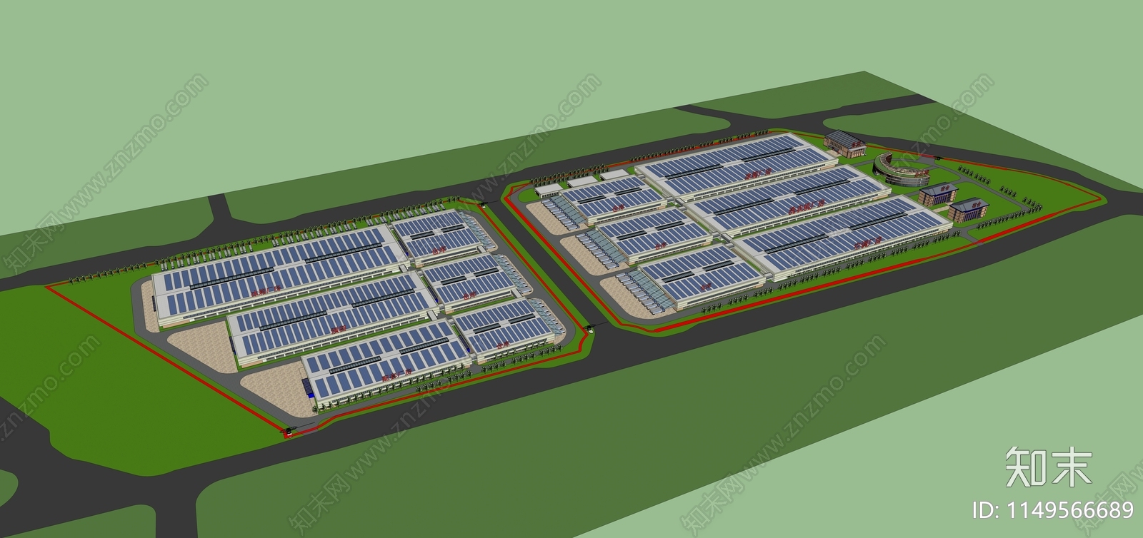 现代工业园区SU模型下载【ID:1149566689】