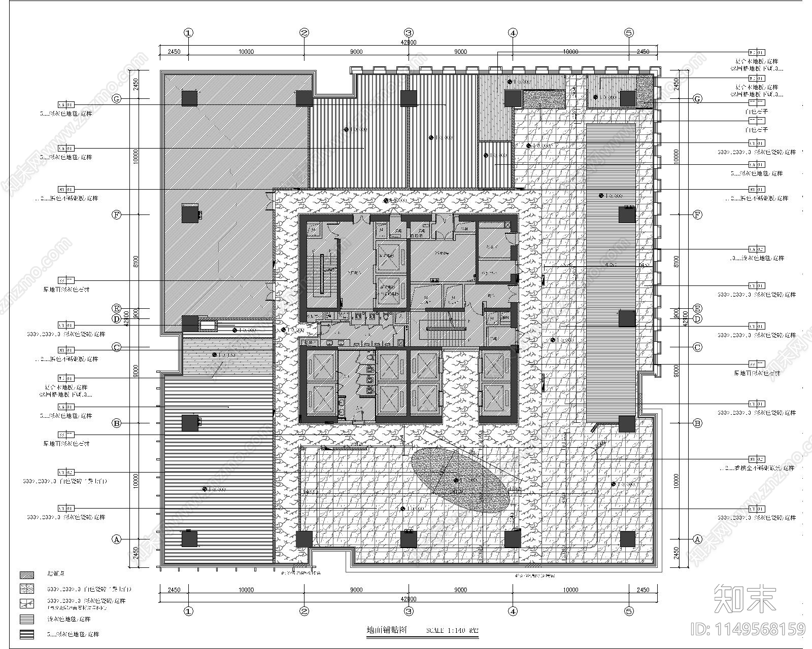 泉州金融中心办公室室内cad施工图下载【ID:1149568159】