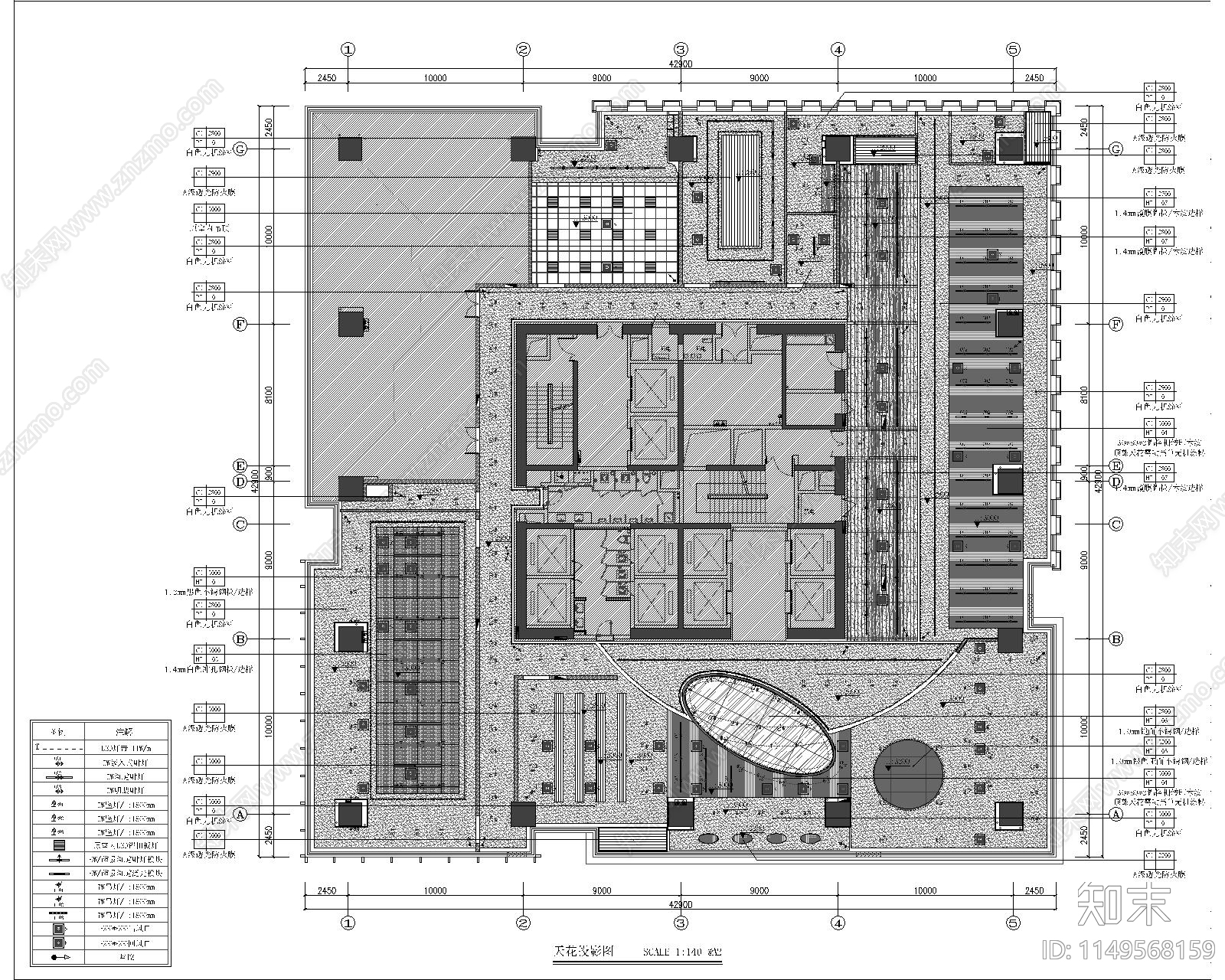 泉州金融中心办公室室内cad施工图下载【ID:1149568159】