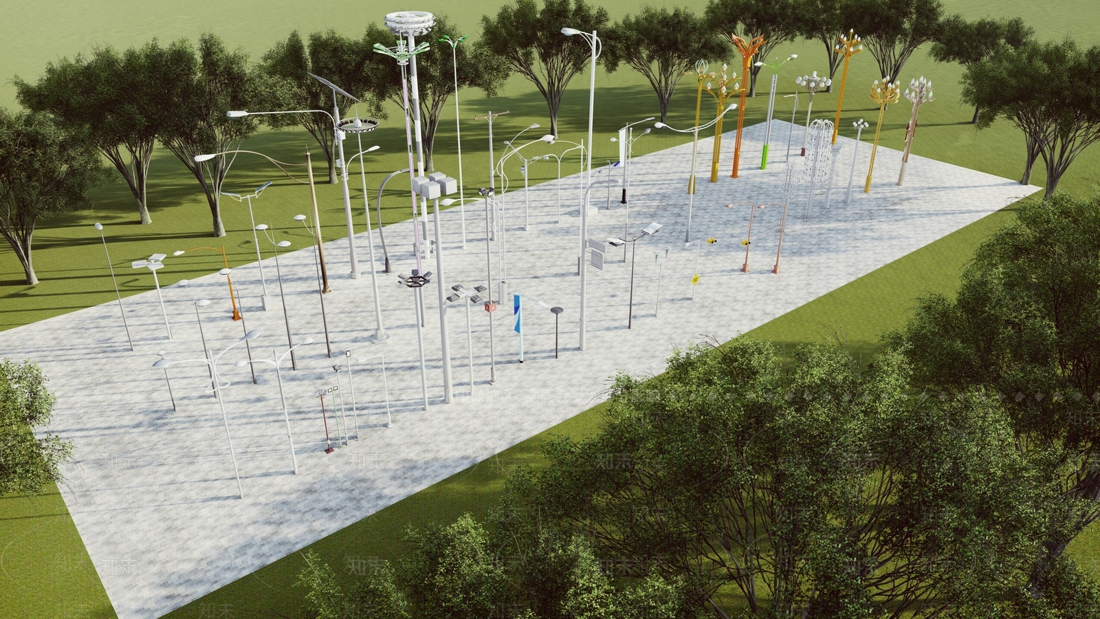 现代户外太阳能路灯SU模型下载【ID:1149570915】