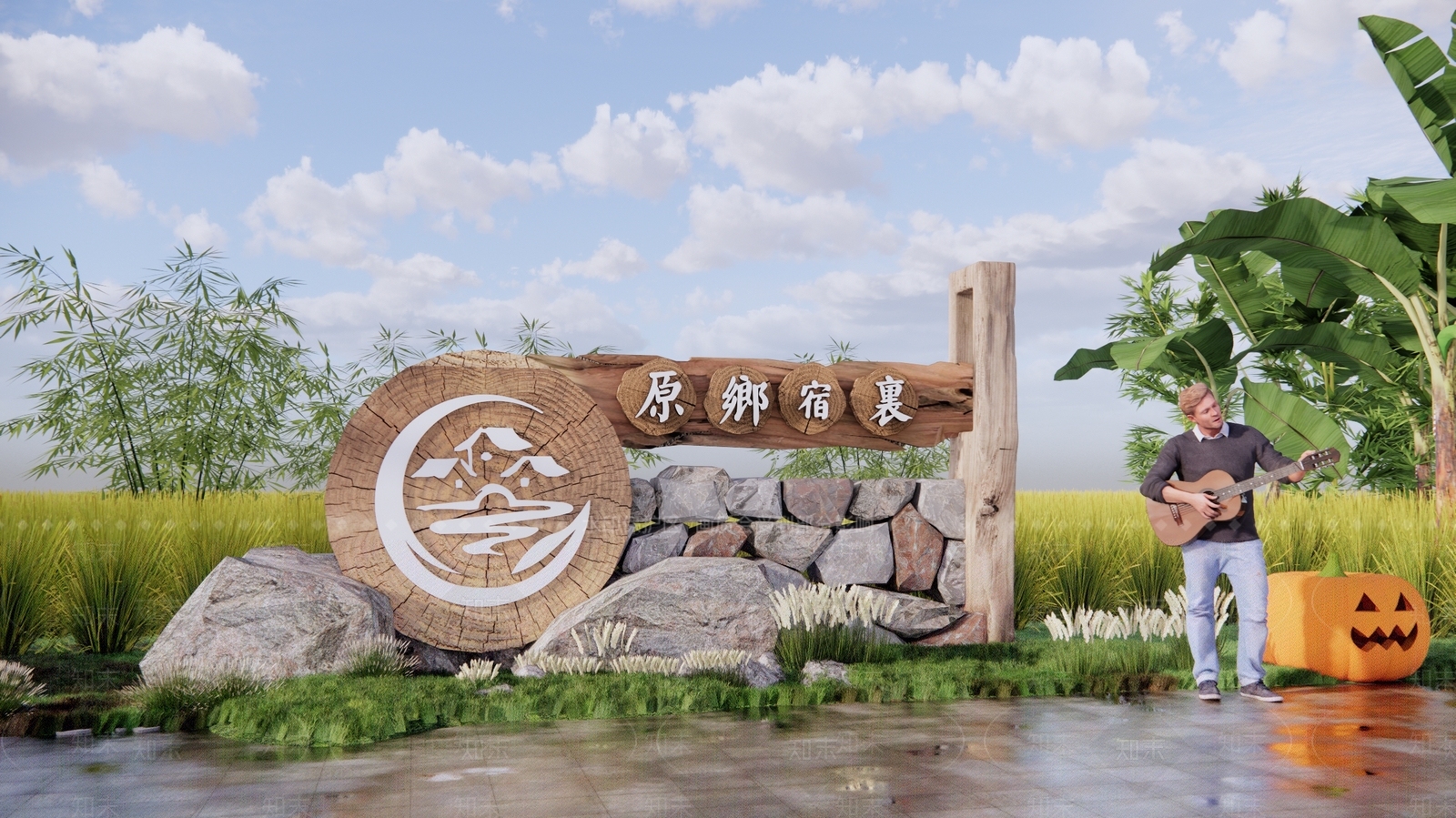 现代入口logo指示牌SU模型下载【ID:1149572528】