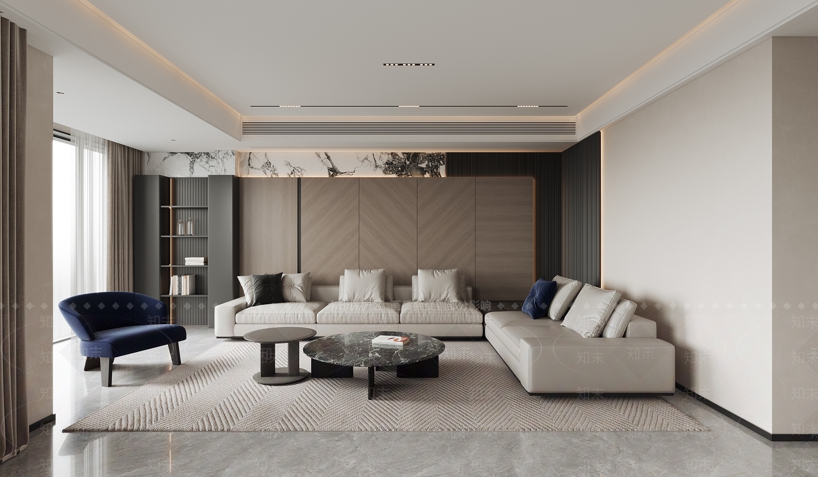 现代风格客厅3D模型下载【ID:1149574215】