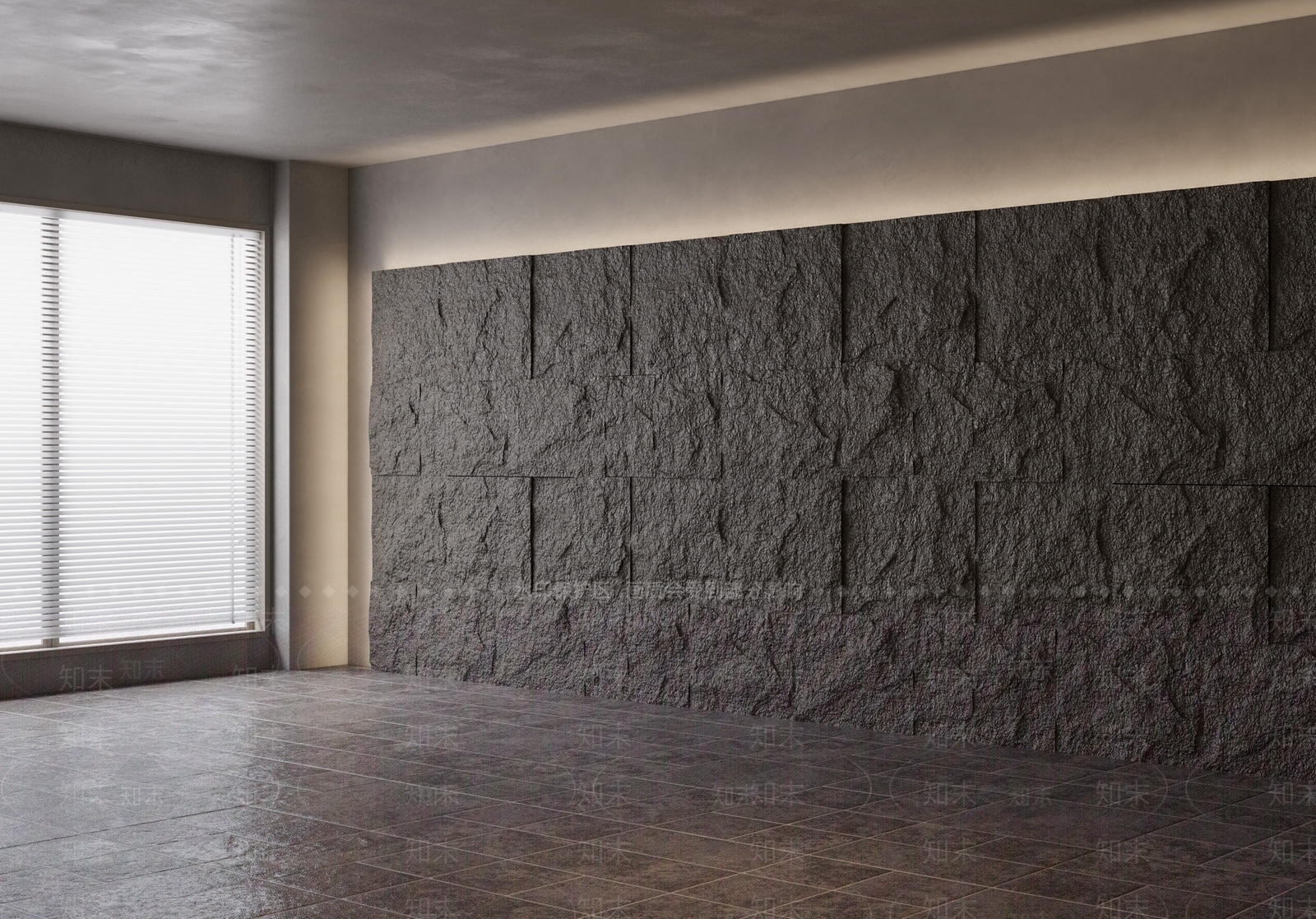 现代毛石墙面岩石背景墙3D模型下载【ID:1149577518】