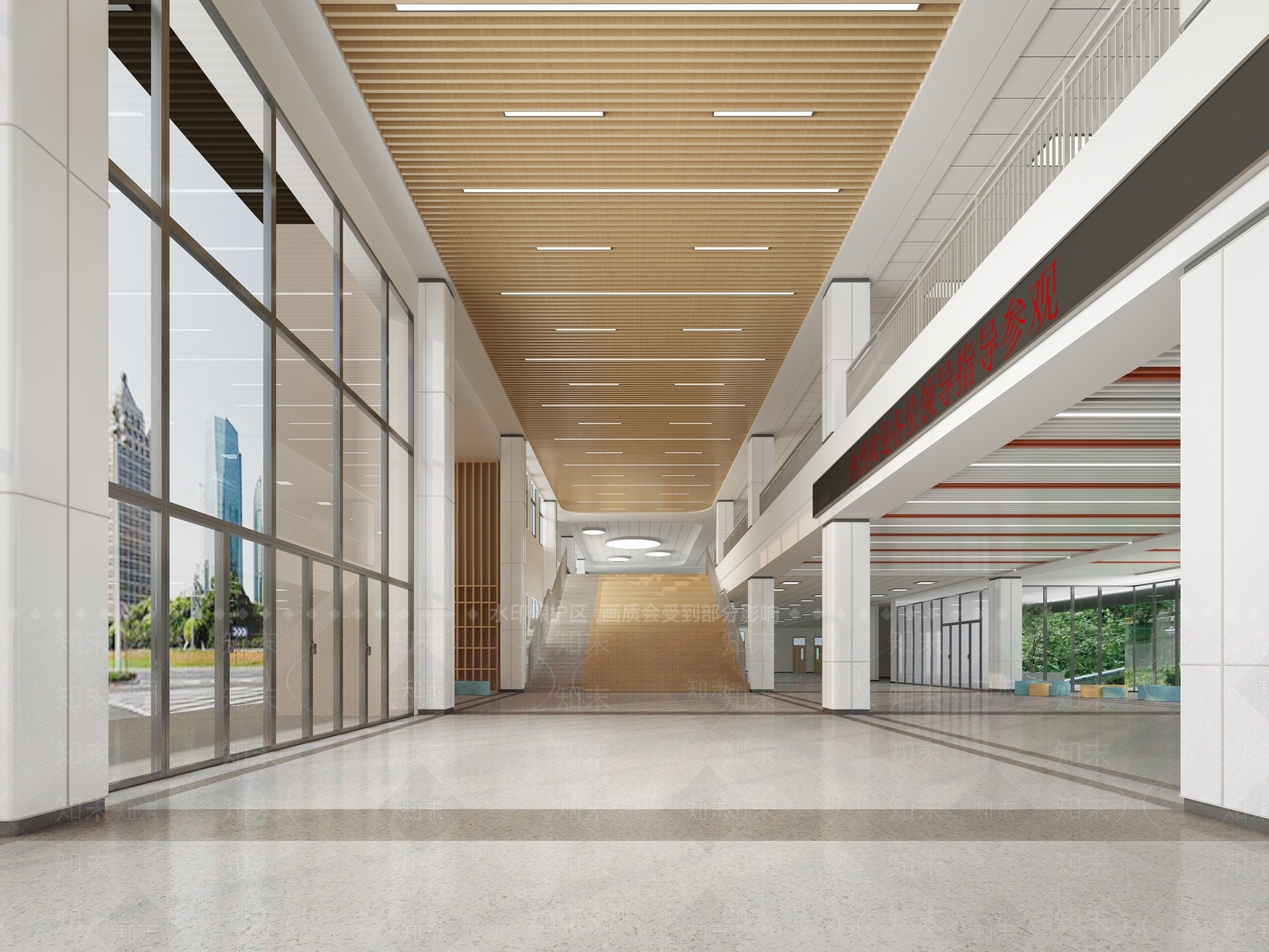 现代学校大厅休闲区3D模型下载【ID:1149581932】