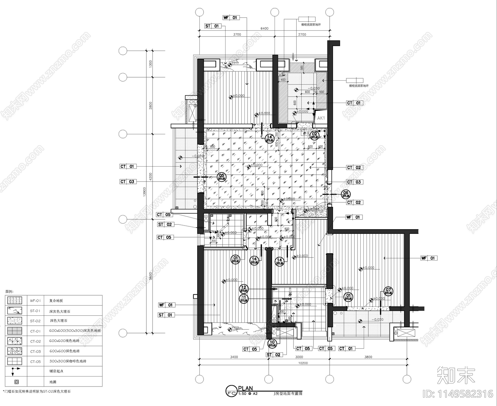 143大平层精装修室内cad施工图下载【ID:1149582316】