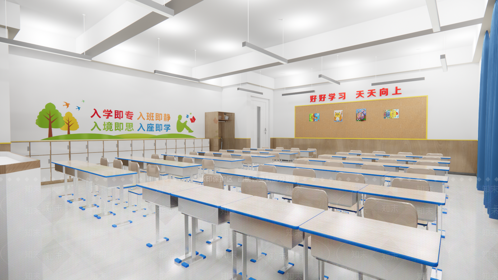 现代教室SU模型下载【ID:1149582368】