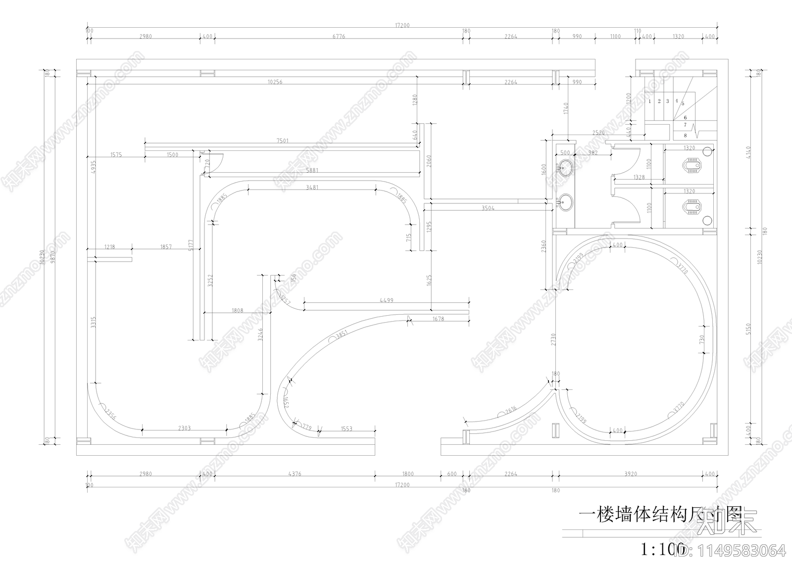 乡村振兴展厅直播间室内cad施工图下载【ID:1149583064】