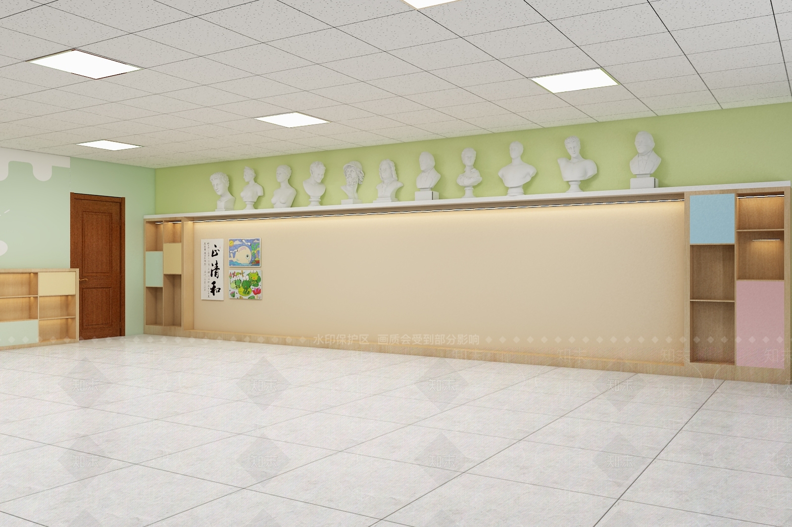 现代绘画教室SU模型下载【ID:1149586801】