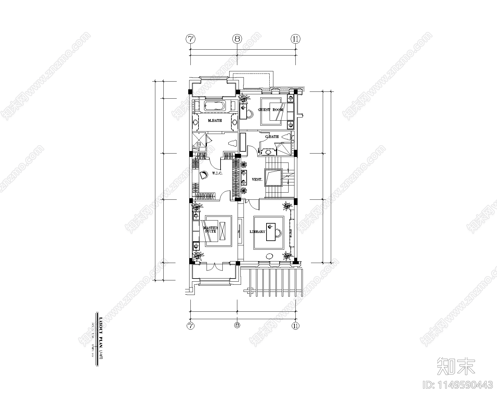 绿城别墅样板间室内cad施工图下载【ID:1149590443】