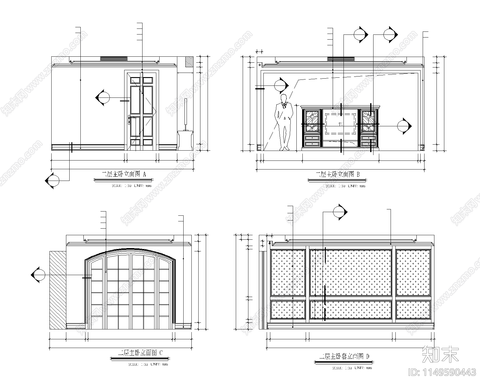 绿城别墅样板间室内cad施工图下载【ID:1149590443】