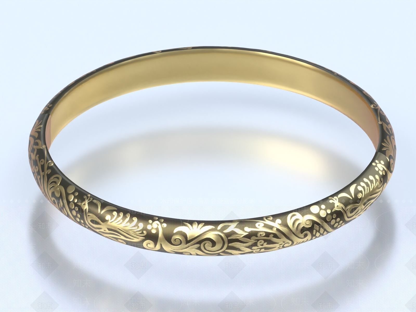 中式金手镯3D模型下载【ID:1149592491】