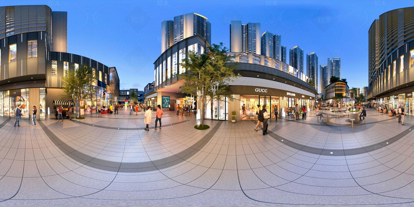 hdr室外商业街夜景贴图下载【ID:1149595861】