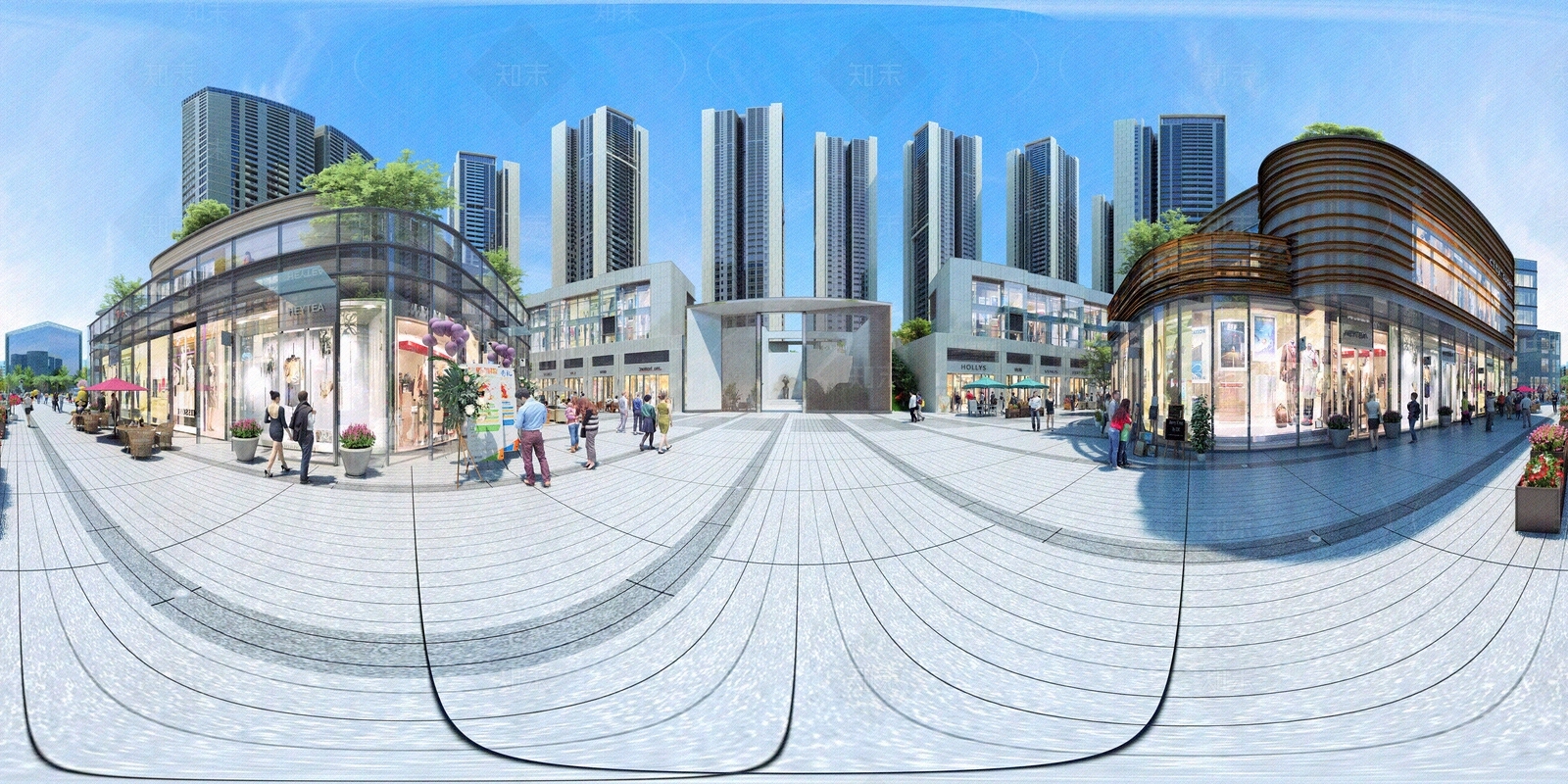 hdr步行商业街日景贴图下载【ID:1149595952】