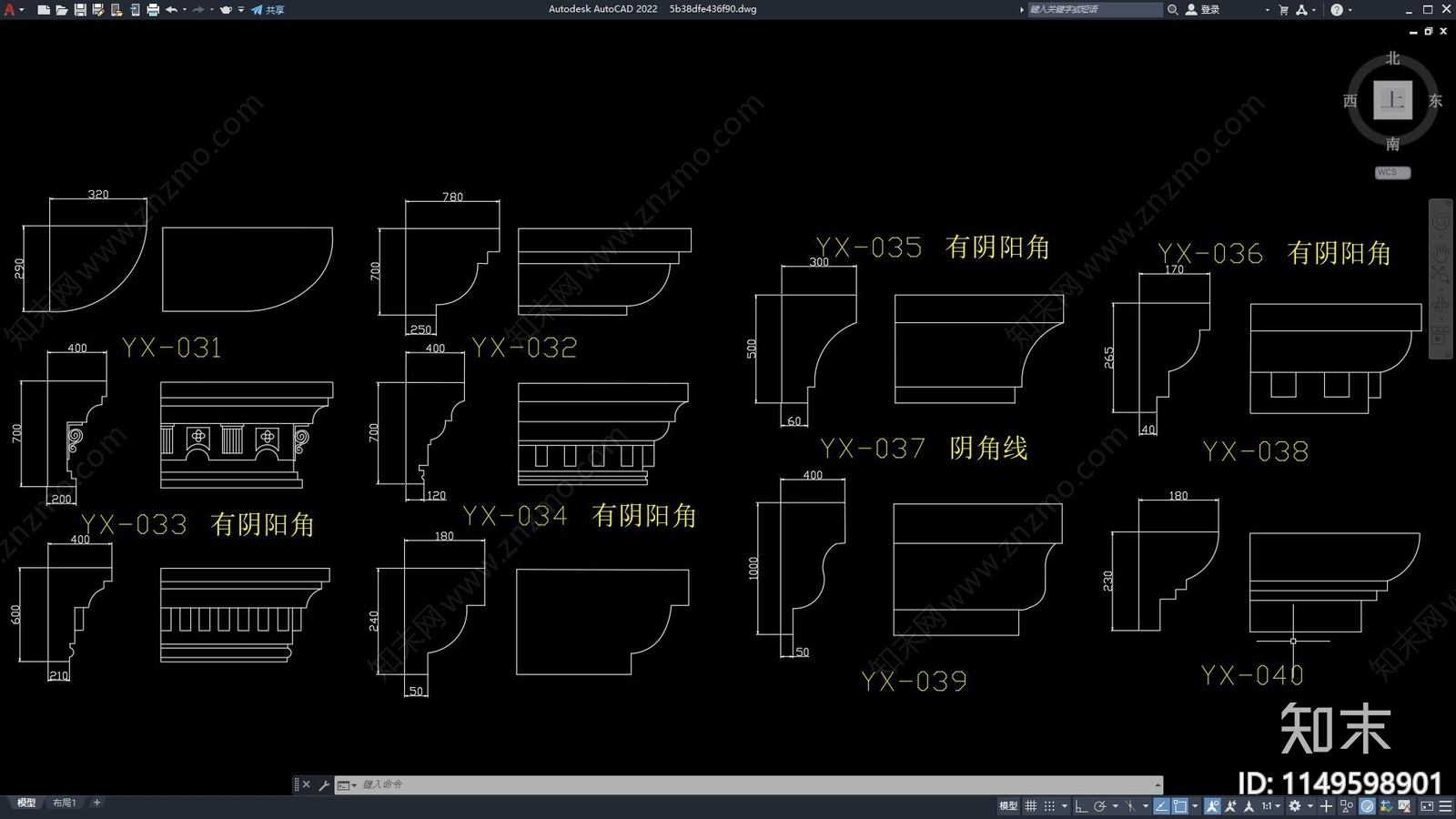 石材线条硬装构件石膏线施工图下载【ID:1149598901】